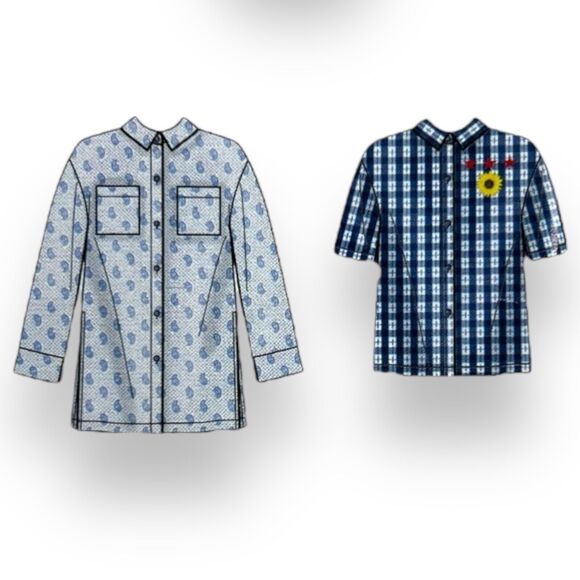 UNCUT NEW LOOK Sewing Pattern 6561 Misses Women Ladies Shirts, Blouse, Top 8-20 - Picture 7 of 11